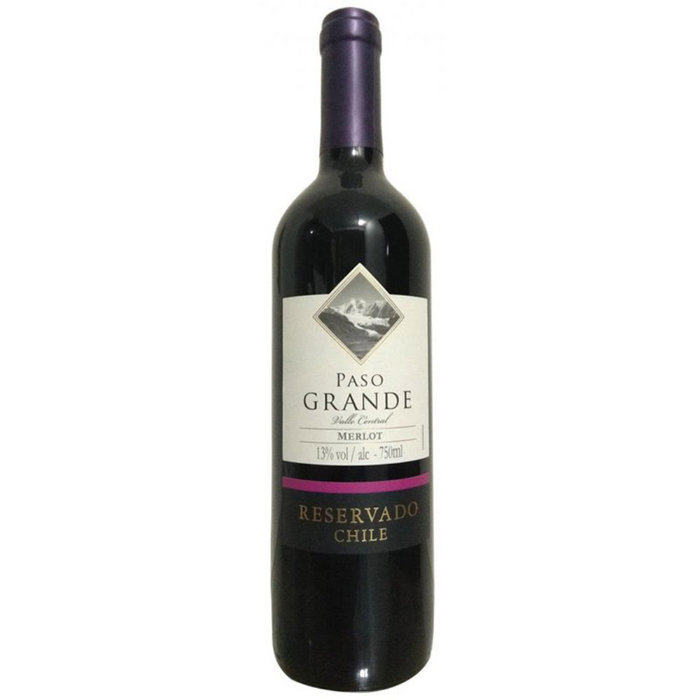 VINHO CHILENO PASO GRANDE RESERVADO 750ML-MERLOT